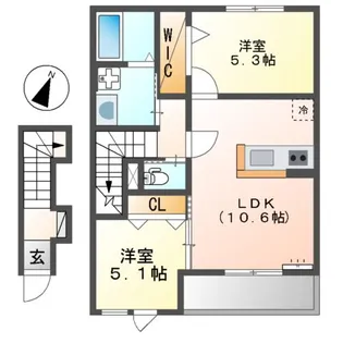 グランドビュー【203号室】の間取り