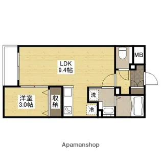 月光東福山駅前【108号室】の間取り