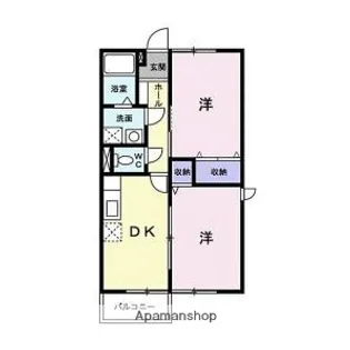 ベルシティB【2階】の間取り