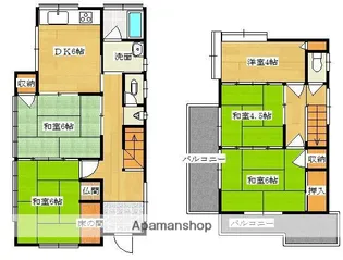 広島県福山市御幸町大字森脇【一戸建】の間取り