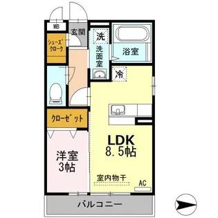 ヴィーブルF【2階】の間取り