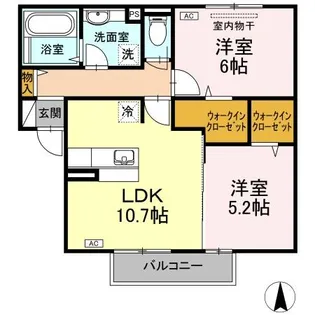 フェリーチェ A【2階】の間取り