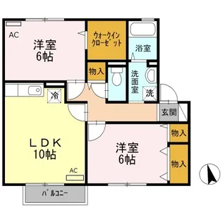 ハピネス山田 B【2階】の間取り