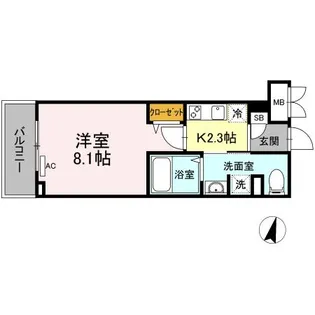 オリヴィエ宝町【5階】の間取り