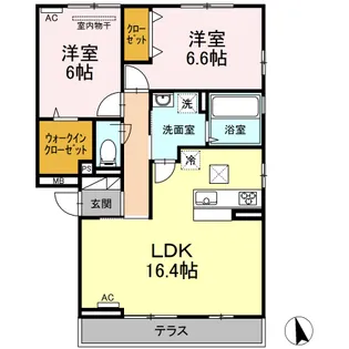 コンフォルタ B棟【1階】の間取り
