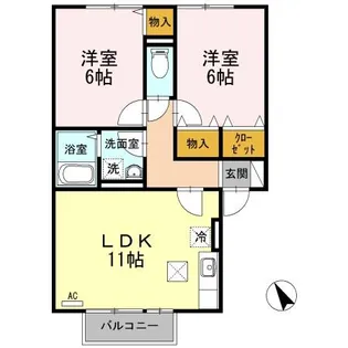ソレーユガーデン B棟【1階】の間取り