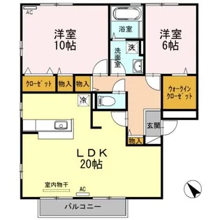 リビングタウン福山東 A棟【2階】の間取り