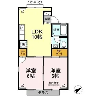 サニーハイツ【1階】の間取り