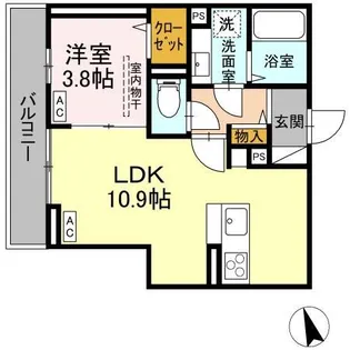 DーRESIDENCE曙町1丁目【3階】の間取り