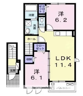 ラ・ヴィーニュ瀬戸【2階】の間取り