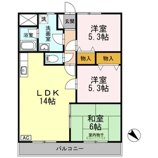 グリーンハイム藤【3階】の間取り