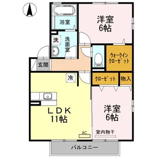 ルミエール手城 B棟【2階】の間取り