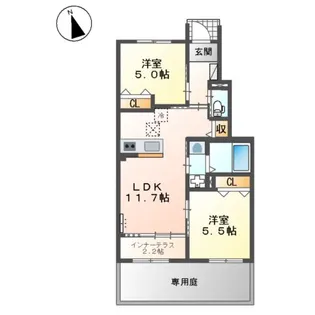 ハレカピリナ新涯【1階】の間取り