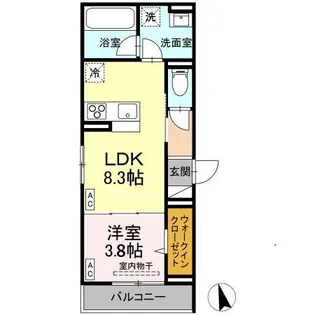 DーRESIDENCE引野【1階】の間取り