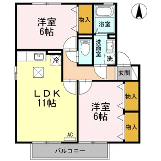 エスベランサ B棟【B102号室】の間取り