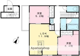 広島県福山市草戸町4丁目【アパート】の間取り