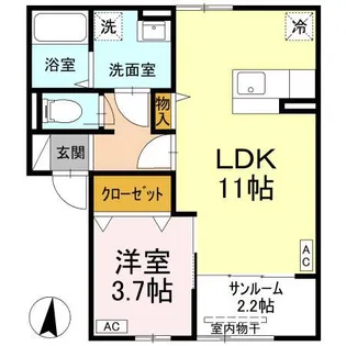ヴィークコート手城【2階】の間取り