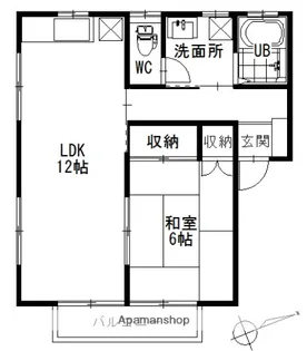 プレジール新涯A【202号室】の間取り