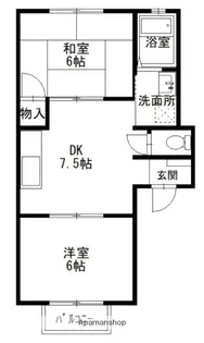 クレール美の浜【D-1号室】の間取り