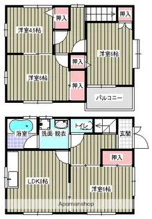 広島県福山市大門町1丁目【一戸建】の間取り