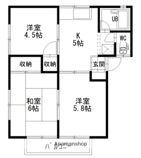 コーポサンライズ西深津【201号室】の間取り