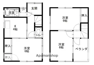 広島県福山市駅家町大字近田【テラスハウス】の間取り