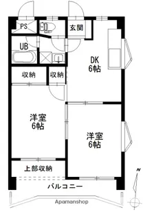 メゾンアルカディア西深津【401号室】の間取り