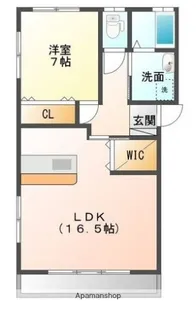 ブライト西新涯【2階】の間取り