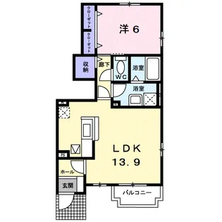 ル コルヌイエA【1階】の間取り