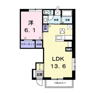 グランドールB【103号室】の間取り