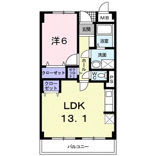 ニューマリッチ東深津【302号室】の間取り