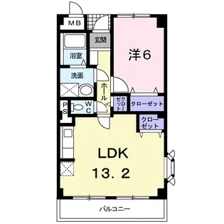 ニューマリッチ東深津【101号室】の間取り