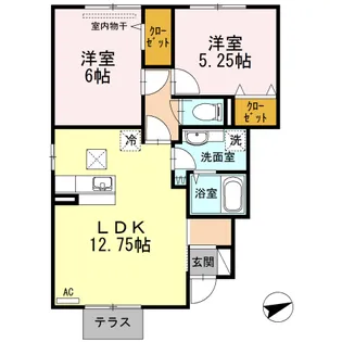ハピネス新涯【1階】の間取り