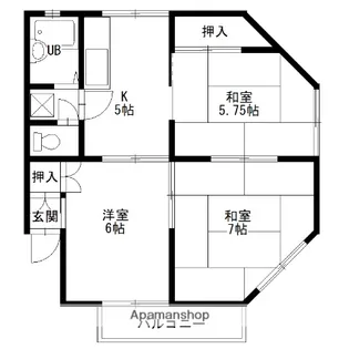 グリンヒルミハラ【南202号室】の間取り