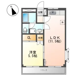 グレイス弐番館【101号室】の間取り