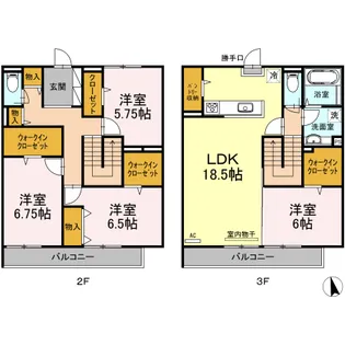 カーサ アリーヴォ Ⅰ【202号室】の間取り