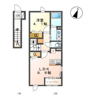 ティエラ・セゾン【2階】の間取り