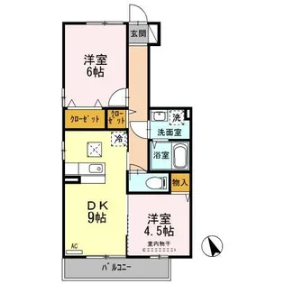 セジュールAI B棟【1階】の間取り