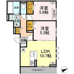 DーRESIDENCE川口B【1階】の間取り