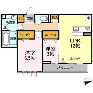DーROOMCV【3階】の間取り
