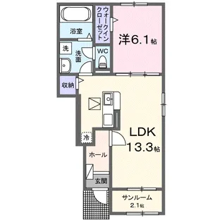 カーサ・ラッフィナートⅡ B【1階】の間取り
