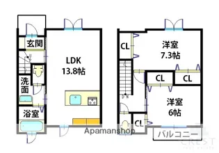 メゾンクレスト神辺川南Ⅰ【2階】の間取り