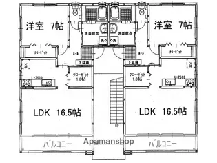 ブライト西新涯【1階】の間取り