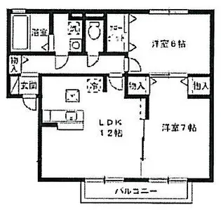 シティーハウス南手城 2【1階】の間取り