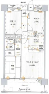 ジェイ・シュロア神辺【907号室】の間取り