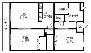 ランドマーク曙 壱番館【3階】の間取り