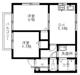 ハーモニー七日市A【202号室】の間取り