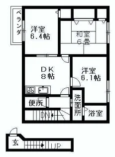 ヴェルドミール【201号室】の間取り
