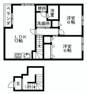 ラ・フォーレ南丘A【2階】の間取り