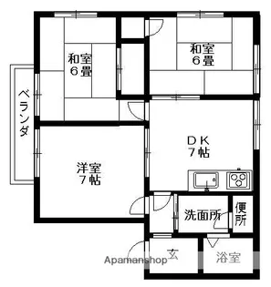 シャイン沖野上【2階】の間取り